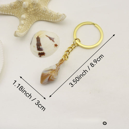 Acrylic Scallop Shell Keychain Two Tone Cloud Bag Charm