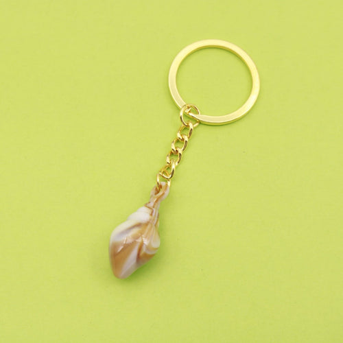 Acrylic Scallop Shell Keychain Two Tone Cloud Bag Charm