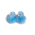 Fresh Style Resin Flower Pom Pom Stud Earrings With Silver Needle For Women view 5