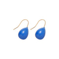 Blue Enamel Teardrop Copper Hook Earrings Vintage Light Luxury OL Commute Jewelry view 5