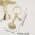 Metal Two Tone Cloud Scallop Shell Keychain Gift view 2