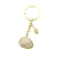 Metal Two Tone Cloud Scallop Shell Keychain Gift view 5