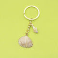 Metal Two Tone Cloud Scallop Shell Keychain Gift view 1