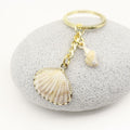 Metal Two Tone Cloud Scallop Shell Keychain Gift view 3