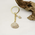 Metal Two Tone Cloud Scallop Shell Keychain Gift view 4