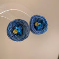 Light Luxury Crystal Gold Wire Spiral Flower Drop Earrings With Silver Pins view 4