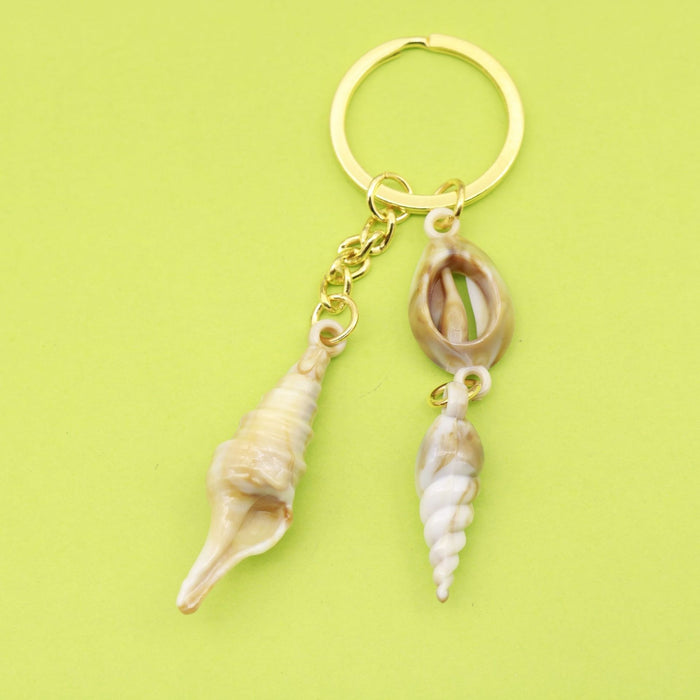 Metal Cloud Scallop Shell Keychain Bag Charm DIY Gift