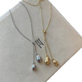 18K Gold Plated Copper Water Drop Pendant Sweater Necklace Minimalist Casual Commuter Jewelry view 5
