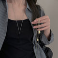 18K Gold Plated Copper Water Drop Pendant Sweater Necklace Minimalist Casual Commuter Jewelry view 3