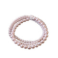 French Light Luxury Faux Pearl Zircon Beaded Round Multi Layer Geometric Bangle For Women view 5