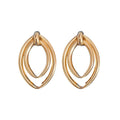 Minimalist Oval Hollow Geometric Iron Drop Earrings With Silver Pin For Women view 5