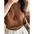 Maillard Style Plush Fabric Geometric Triangle Trapezoid Pendant Sweater Necklace view 4