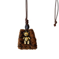 Maillard Style Plush Fabric Geometric Triangle Trapezoid Pendant Sweater Necklace view 5