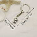 Metal Lucky Cat Keychain Fortune Key Ring Gift view 2