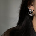 Alloy Irregular Geometric Round Hollow Twisted Stud Earrings For Women Modern Minimalist Jewelry view 2