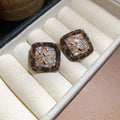 18K Gold Plated Silver Needle Zircon Diamond Stud Earrings Vintage Maillard Style view 2