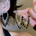 18K Gold Plated Copper Teardrop Zircon Stud Earrings With Silver Posts Vintage Court Light Luxury view 2