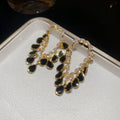 18K Gold Plated Copper Teardrop Zircon Stud Earrings With Silver Posts Vintage Court Light Luxury view 3