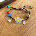 Vacation Style Mixed Material Resin Stone Beaded Flower Heart Bracelet Sweet Fashion Jewelry view 2
