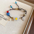 Vacation Style Mixed Material Resin Stone Beaded Flower Heart Bracelet Sweet Fashion Jewelry view 4