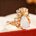 Lucky Clover Three Leaf Faux Opal Ring For Women, Elegant Fairy Style Hot Selling Finger Jewelry view 2