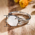 Round Geometric Faux Opal Ring For Women Heart Line Metal Style Korean Vintage Fashion Jewelry view 4