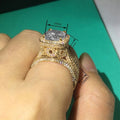 Luxury Crown Stackable Ring Set For Women, Micro Paved Sparkling Round Fashion Finger Rings view 4