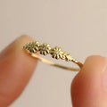 Daisy Sunflower Forest Style Ring For Women Simple Fresh Pastoral Floral Finger Jewelry view 2
