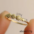 Daisy Sunflower Forest Style Ring For Women Simple Fresh Pastoral Floral Finger Jewelry view 4