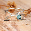 Minimalist Adjustable Open Ring For Women Faux Natural Stone Simple Line Finger Jewelry view 4