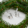 Minimalist Metal Reindeer Stud Earrings For Women Christmas Faux Antler Fashion Jewelry view 2