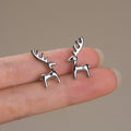 Minimalist Metal Reindeer Stud Earrings For Women Christmas Faux Antler Fashion Jewelry view 3