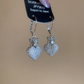 Copper Zircon Crown Heart Pendant Earrings For Women Light Luxury Minimalist European Style view 4