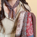 Vintage Light Luxury Fabric Printed Paisley Polka Dot Geometric Sweater Necklace For Women view 1