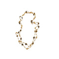 18K Gold Plated Faux Pearl Tiger Eye Stone Necklace Maillard Vintage Geometric Round Sweater Chain view 5