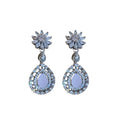 Copper Zircon Flower Hollow Teardrop Drop Earrings Elegant Delicate High End Women's Jewelry view 5