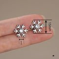 Romantic Japanese Korean Snowflake Stud Earrings Wax Set Zircon Christmas Jewelry view 3