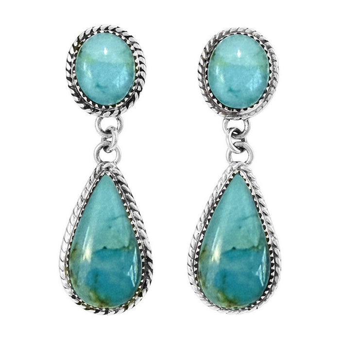 Classical Water Drop Earrings For Women, Geometric Faux Turquoise Accent Vintage European Jewelry