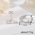 Cute Jade Rabbit Micro Pave Zircon Stud Earrings Hollow Metal Mid Autumn Bunny Jewelry view 4