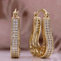 Trendy Irregular Hollow Metal U Shaped Ear Cuff For Women Electroplated Imitation Gold Jewelry Earrings view 2