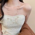 Double Layer Faux Pearl Sweater Necklace Elegant Round Geometric Light Luxury Choker view 3
