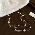 Double Layer Faux Pearl Sweater Necklace Elegant Round Geometric Light Luxury Choker view 2
