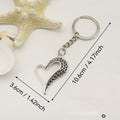Metal Heart Keychain Minimalist Bag Charm – Silver view 2