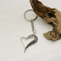 Metal Heart Keychain Minimalist Bag Charm – Silver view 4