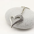 Metal Heart Keychain Minimalist Bag Charm – Silver view 3