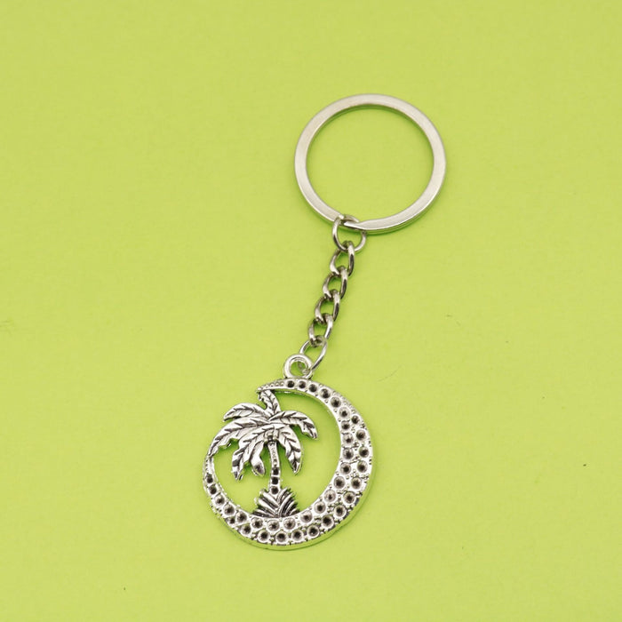 Zinc Alloy Palm Tree Keychain Tropical Bag Charm Gift
