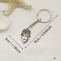 Zinc Alloy Portrait Face Keychain For Bag Charm Gift view 2