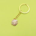 Metal Two Tone Shell Cloud Keychain For DIY Bag Charm view 1