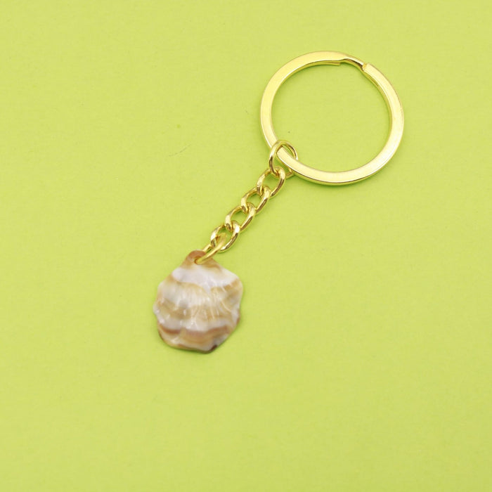 Metal Two Tone Shell Cloud Keychain For DIY Bag Charm