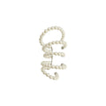 French Vintage Multi Layer Faux Pearl Hoop Clip-on Earrings, Light Luxury Geometric Ear Cuffs view 5